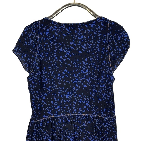 COMPTOIR DES COTONNIERS VISCOSE CRACKLE PANE RELAXED SHORT SLEEVE MINI DRESS - Picture 7 of 16